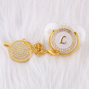 26 Initial Letters Transparent Baby Pacifier with Chain Clip Newborn Kids Baby Dummy Orthodontic Nipple Soother Dropshipping