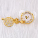 26 Initial Letters Transparent Baby Pacifier with Chain Clip Newborn Kids Baby Dummy Orthodontic Nipple Soother Dropshipping