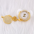 26 Initial Letters Transparent Baby Pacifier with Chain Clip Newborn Kids Baby Dummy Orthodontic Nipple Soother Dropshipping