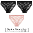 3PCS/Set Perspective Panties Sexy Women Underwear Floral Lace Panties Female Lingerie Briefs for Woman Intimate Pantys Plus Size