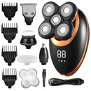 Waterproof Electric Shaver Razor for Men Beard Hair Trimmer Rechargeable Bald Head Shaving Machine LCD Display Grooming Kit