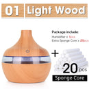 300ML USB Air Humidifier Electric Aroma Diffuser Mist Wood Grain Oil Aromatherapy Mini Have 7 LED Light For Car Home Office