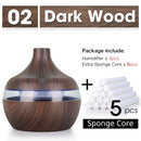 300ML USB Air Humidifier Electric Aroma Diffuser Mist Wood Grain Oil Aromatherapy Mini Have 7 LED Light For Car Home Office