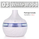 300ML USB Air Humidifier Electric Aroma Diffuser Mist Wood Grain Oil Aromatherapy Mini Have 7 LED Light For Car Home Office