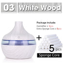 300ML USB Air Humidifier Electric Aroma Diffuser Mist Wood Grain Oil Aromatherapy Mini Have 7 LED Light For Car Home Office