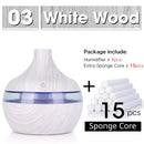 300ML USB Air Humidifier Electric Aroma Diffuser Mist Wood Grain Oil Aromatherapy Mini Have 7 LED Light For Car Home Office
