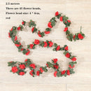 Hot 2M Wisteria Artificial Flower Vine Wreath Wedding Arch Decoration Fake Plant Leaf Rattan Trailing Fake Flower Ivy Wall