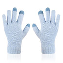 Female Winter Warm Knitted Full Finger Gloves Men Solid Woolen Touch Screen Mittens Women Thick Warm Cycling Driving Gloves H46