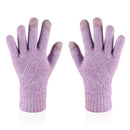 Female Winter Warm Knitted Full Finger Gloves Men Solid Woolen Touch Screen Mittens Women Thick Warm Cycling Driving Gloves H46