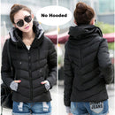 2021 Winter Jacket women Short Womens Parkas Thicken Outerwear solid hooded Coats Zipper Female Slim Cotton padded basic tops