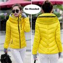 2021 Winter Jacket women Short Womens Parkas Thicken Outerwear solid hooded Coats Zipper Female Slim Cotton padded basic tops