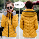 2021 Winter Jacket women Short Womens Parkas Thicken Outerwear solid hooded Coats Zipper Female Slim Cotton padded basic tops