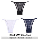 3Pcs/Lot Women Lace Mesh Briefs Sexy Transparent Underwear Low Waist Panties Lady Thongs M-2XL Girls Intimates Lingerie G-String