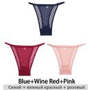 3Pcs/Lot Women Lace Mesh Briefs Sexy Transparent Underwear Low Waist Panties Lady Thongs M-2XL Girls Intimates Lingerie G-String