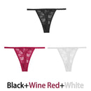3Pcs/Lot Women Lace Mesh Briefs Sexy Transparent Underwear Low Waist Panties Lady Thongs M-2XL Girls Intimates Lingerie G-String