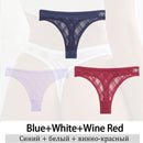 3Pcs/Lot Women Lace Mesh Briefs Sexy Transparent Underwear Low Waist Panties Lady Thongs M-2XL Girls Intimates Lingerie G-String