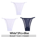 3Pcs/Lot Women Lace Mesh Briefs Sexy Transparent Underwear Low Waist Panties Lady Thongs M-2XL Girls Intimates Lingerie G-String