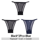 3Pcs/Lot Women Lace Mesh Briefs Sexy Transparent Underwear Low Waist Panties Lady Thongs M-2XL Girls Intimates Lingerie G-String