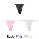 3Pcs/Lot Women Lace Mesh Briefs Sexy Transparent Underwear Low Waist Panties Lady Thongs M-2XL Girls Intimates Lingerie G-String