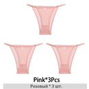 3Pcs/Lot Women Lace Mesh Briefs Sexy Transparent Underwear Low Waist Panties Lady Thongs M-2XL Girls Intimates Lingerie G-String