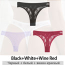 3Pcs/Lot Women Lace Mesh Briefs Sexy Transparent Underwear Low Waist Panties Lady Thongs M-2XL Girls Intimates Lingerie G-String