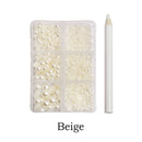 12 grid set mixed size half face pearl nail art rhinestone 6 grid set applied to clothing shoes hats nail decoration