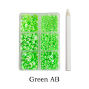 12 grid set mixed size half face pearl nail art rhinestone 6 grid set applied to clothing shoes hats nail decoration