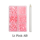 12 grid set mixed size half face pearl nail art rhinestone 6 grid set applied to clothing shoes hats nail decoration