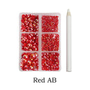 12 grid set mixed size half face pearl nail art rhinestone 6 grid set applied to clothing shoes hats nail decoration