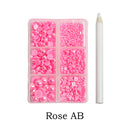 12 grid set mixed size half face pearl nail art rhinestone 6 grid set applied to clothing shoes hats nail decoration