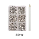 12 grid set mixed size half face pearl nail art rhinestone 6 grid set applied to clothing shoes hats nail decoration