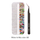 12 grid set mixed size half face pearl nail art rhinestone 6 grid set applied to clothing shoes hats nail decoration