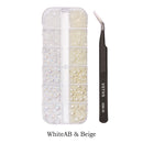 12 grid set mixed size half face pearl nail art rhinestone 6 grid set applied to clothing shoes hats nail decoration