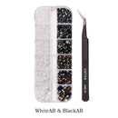 12 grid set mixed size half face pearl nail art rhinestone 6 grid set applied to clothing shoes hats nail decoration