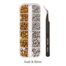 12 grid set mixed size half face pearl nail art rhinestone 6 grid set applied to clothing shoes hats nail decoration