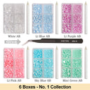 12 grid set mixed size half face pearl nail art rhinestone 6 grid set applied to clothing shoes hats nail decoration
