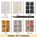 12 grid set mixed size half face pearl nail art rhinestone 6 grid set applied to clothing shoes hats nail decoration
