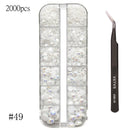12 grid set mixed size half face pearl nail art rhinestone 6 grid set applied to clothing shoes hats nail decoration