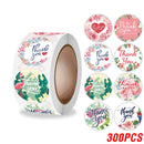 100-500pcs Thank You Round Sticker Scrapbook Envelope Seal Sticker Gift Flower Decoration Stationery Label Sticker