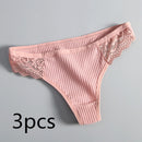 3Pcs/Lot Women's Cotton G-String Thong Panties String Underwear Women Briefs Sexy Lingerie Pants Intimate Ladies