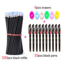 100+16pc Erasable Pen Set 0.5mm Washable Handle Magic Gel Pens Refills Rods for School Office Writing Supplies Kawaii Stationery