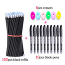 100+16pc Erasable Pen Set 0.5mm Washable Handle Magic Gel Pens Refills Rods for School Office Writing Supplies Kawaii Stationery