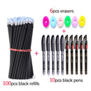 100+16pc Erasable Pen Set 0.5mm Washable Handle Magic Gel Pens Refills Rods for School Office Writing Supplies Kawaii Stationery