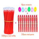 100+16pc Erasable Pen Set 0.5mm Washable Handle Magic Gel Pens Refills Rods for School Office Writing Supplies Kawaii Stationery