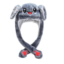 2021 New Rabbit Women's Hat Beanie Plush Can Moving Bunny Ears Hat with Shine Earflaps Movable Ears Casual Animal Cap Beanies