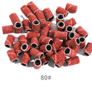 100Pcs/Pack Sanding Bands Electric Nail Drill Bit Accessories Nail UV Gel Polish Removal 80# 120# 180# Sand Circle Manicure Tool