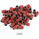 100Pcs/Pack Sanding Bands Electric Nail Drill Bit Accessories Nail UV Gel Polish Removal 80# 120# 180# Sand Circle Manicure Tool