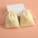 100 Personalized Logo Print Drawstring Bags Custom Jewelry Packaging Pouches Chic Wedding Favor Bags Pink Flannel Cosmetic Bags