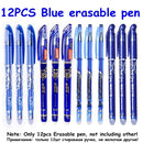 100Pcs/Set Erasable Gel Pen 0.5mm Erasable Pen Refill Rod Blue Black Ink Washable Handle For School Stationery Office Writing