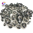 22 colors 50pcs/pack Mix size high grade Crystal buckle+claw rhinestone,Silver base galss sew on stones diy/Clothing accessories